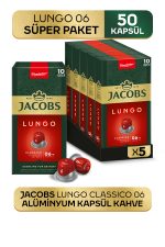 Lungo 6 Classic Nespresso Uyumlu Alüminyum Kapsül Kahve 10 Adet X 5 Paket