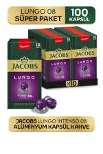Jacobs Lungo 8 Intenso Nespresso Uyumlu Alüminyum Kapsül Kahve 10 Adet X 10 Paket