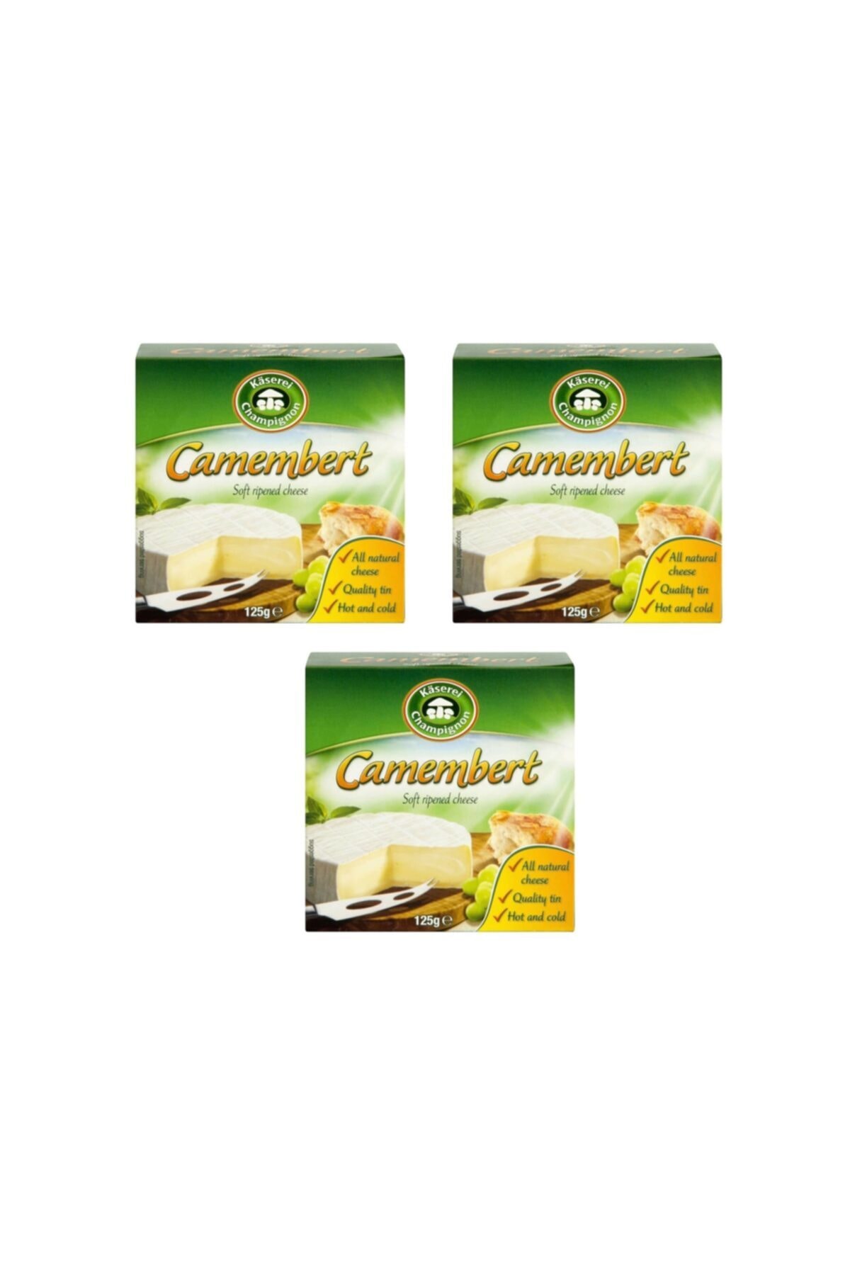 1_org_zoom Kaserei Champignon Camembert Peynir 125 Gr X 3'lü Set - Görsel 1