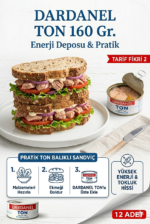 Dardanel Ton Profesyonel Ayçiçek Yağlı İri Parçalı Ton Balığı 160 Gr. X 12 Adet - Görsel 3