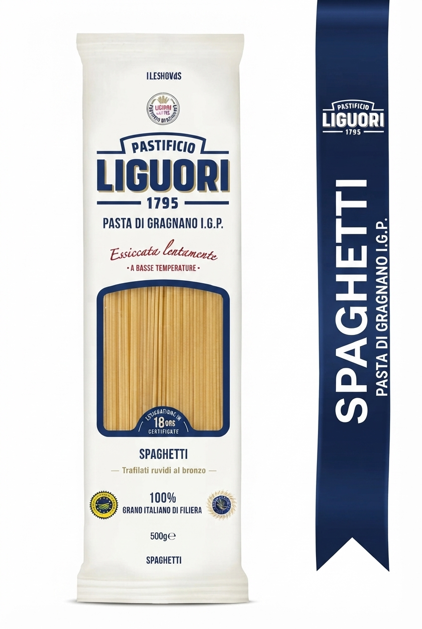 Gemini_Generated_Image_iz4q4oiz4q4oiz4q Liguori Spaghetti İtalyan Makarna 500 Gr. - Görsel 1