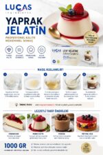 Lucas Yaprak Jelatin 1000 Gr - Profesyonel Pastacılık İçin Yaprak Jelatin - Görsel 3